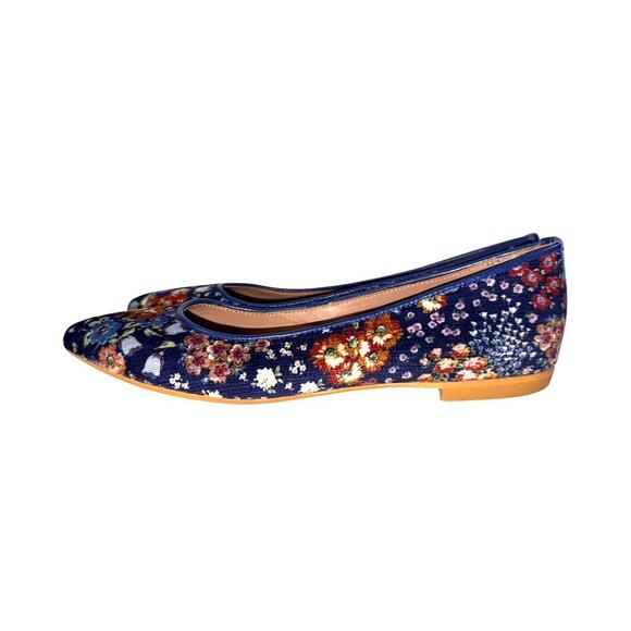 Sundance Marais Pointed Toe Floral Ballet Flats Womens Size 6 EU 36 Italy Shoes - Picture 4 of 9